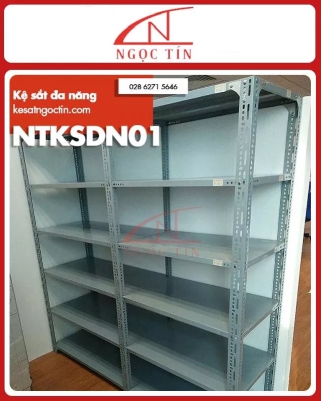 Kệ V Lỗ 6 Tầng NTKSDN01 Dài 0.8m x Rộng 0.3m x Cao 2.4m