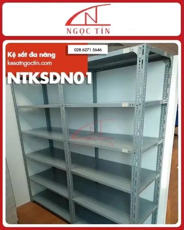 Kệ V Lỗ 6 Tầng NTKSDN01 Dài 0.8m x Rộng 0.3m x Cao 2.4m
