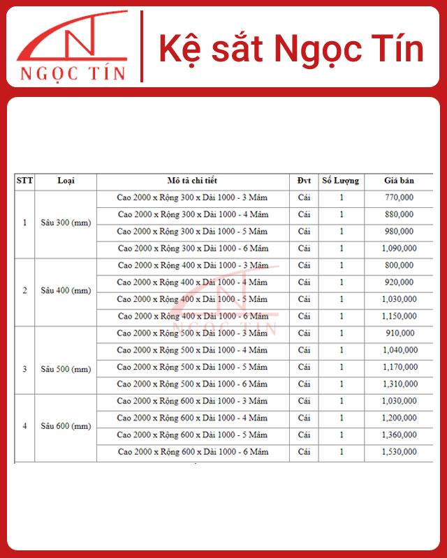 Báo giá kệ sắt tại tphcm Báo giá kệ sắt tại tphcm
