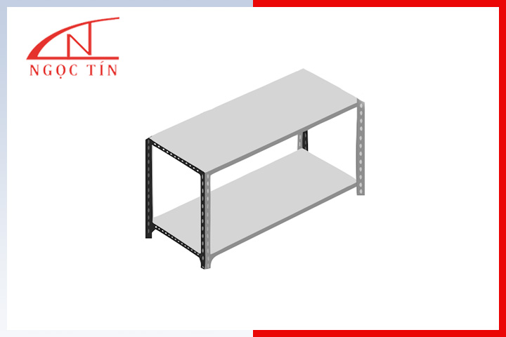 Kệ sắt V lỗ 2 tầng có bánh xe tiện dụng KSNT203 Kệ sắt V lỗ 2 tầng có bánh xe tiện dụng KSNT203