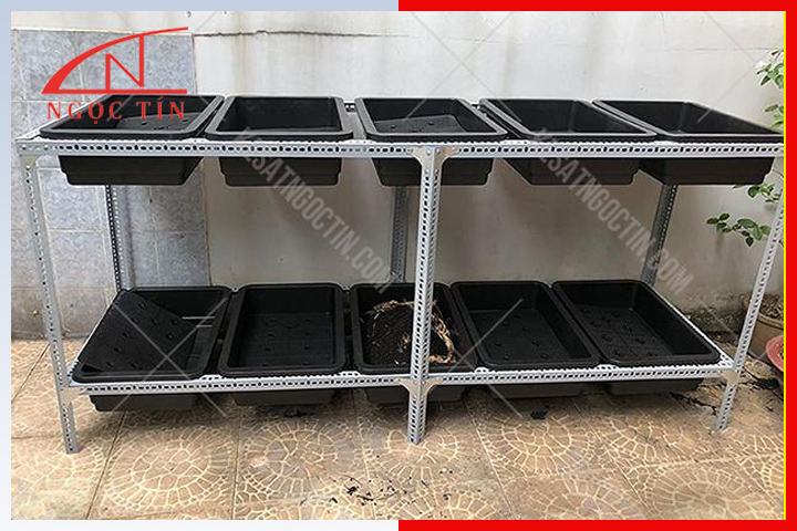 Cấu tạo kệ sắt v lỗ 2 tầng bền đẹp NTKSVL21 Cấu tạo kệ sắt v lỗ 2 tầng bền đẹp NTKSVL21