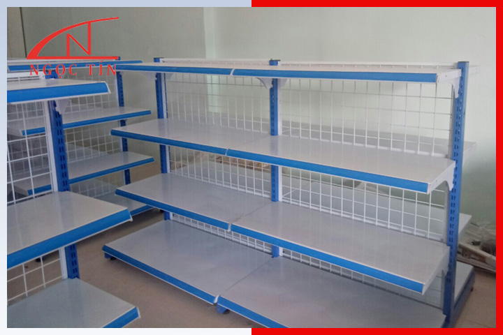 Kệ siêu thị đôi lưng lưới Kệ siêu thị đôi lưng lưới