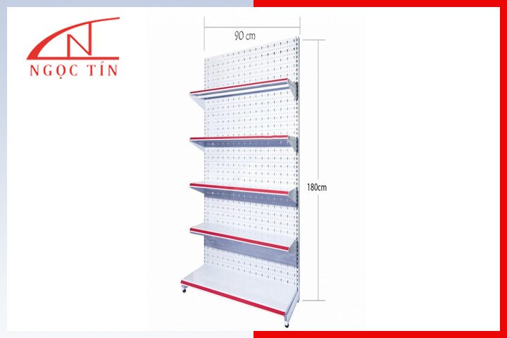 Kệ siêu thị đơn lưng lỗ Kệ siêu thị đơn lưng lỗ
